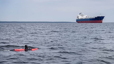 The underwater drone, codenamed "Scout", undergoing trials.