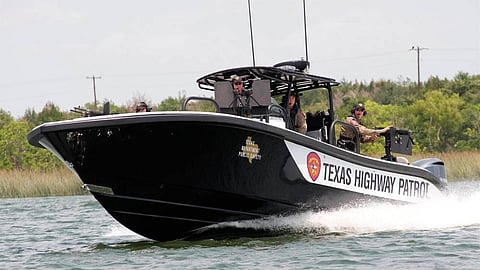 Texas Highway Patrol boat on the Rio Grande