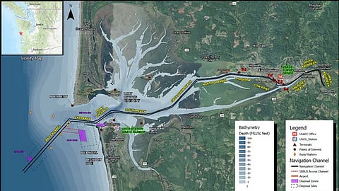 Photo illustration of mapped project area in Grays Harbor, Inner Harbor, Washington