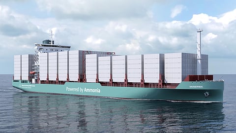 Rendering of the ammonia-fuelled feeder vessel