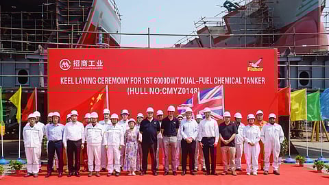 Orca Fisher keel-laying ceremony