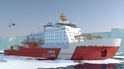 Rendering of the new heavy polar icebreaker being built for Canada