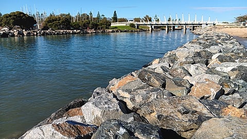 Leschenault Inlet rock walls