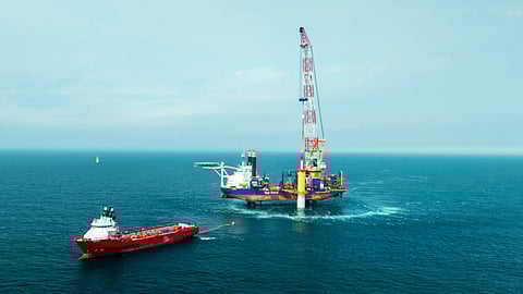 Aeolus installing foundations at the Sofia offshore wind farm