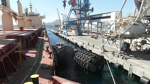 Ships at the Port of Eilat, January 12, 2022