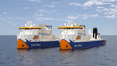 Rendering of the rock installation vessels