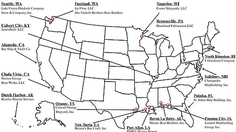 US MARAD small shipyard grant recipients