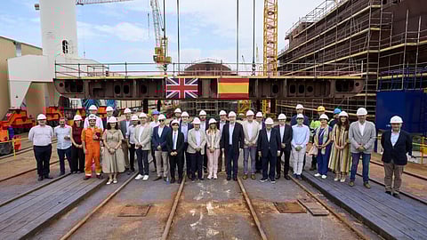 Keel-laying ceremony of Bibby Marine's new hybrid-electric CSOV