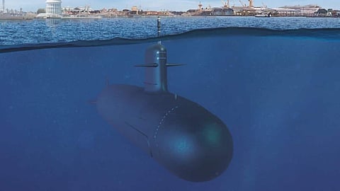 Rendering of a Scorpene Evolved submarine