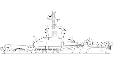 General arrangement drawing of the new electric tug