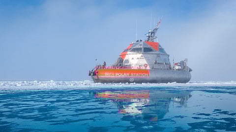 Tara Polar Station during a test drift in the Arctic Ocean