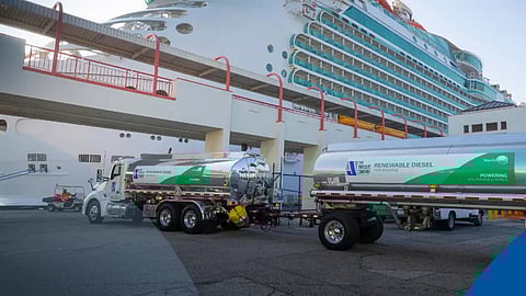Biofuel bunkering of a cruise ship