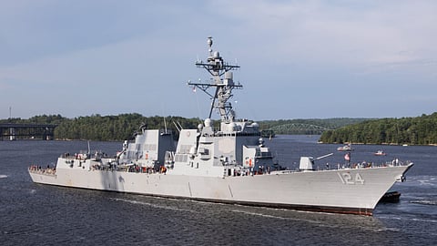 The US Navy Arleigh Burke-class guided-missile destroyer USS Harvey C. Barnum Jr.