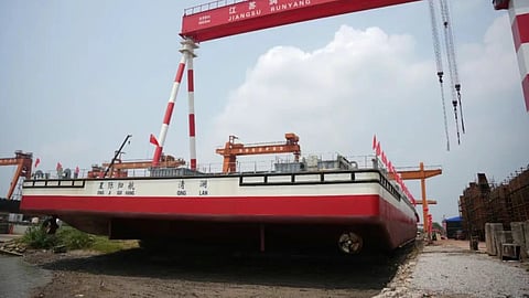 Interstellar Return, a rocket recovery vessel being built by China's Jiangsu Runyang Shipbuilding