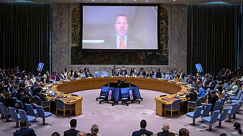 IMO Secretary-General Arsenio Dominguez addressing the UN Security Council, August 11, 2025