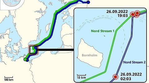 Dates and locations of Nord Stream leaks