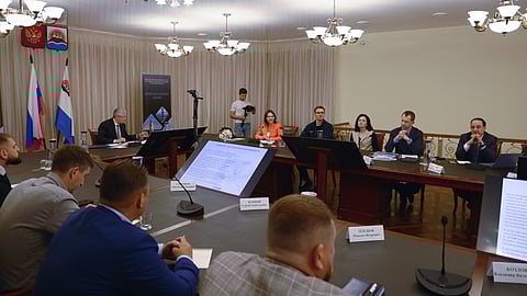 Representatives of Rosmorport and officials of the Kamchatka and Primorye regions discussing the establishment of a new cruise tourism route in Far East Russia, August 17, 2025