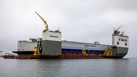 General Dynamics NASSCO's newest floating drydock following its delivery voyage from Turkey