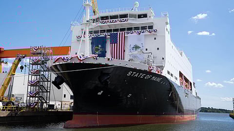 The national security multi-mission vessel State of Maine, which will be operated by Maine Maritime Academy