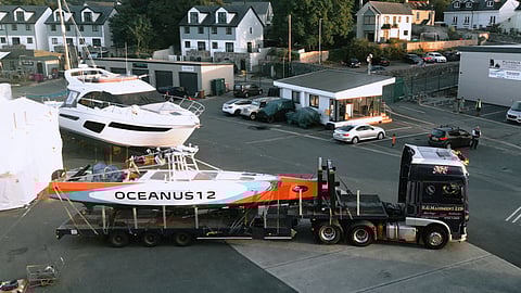 The USV mounted on a trailer