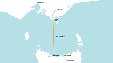 Map of Marinus Link undersea cable route