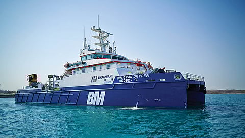The dive support vessel Bhagwan Dryden