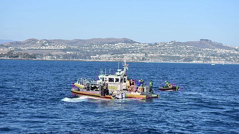 A 45-foot Response Boat-Medium (RB-M) boat crew attached to Coast Guard Station Los Angeles-Long Beach interdicted six aliens aboard a 22-foot pleasure craft approximately 10 miles offshore Dana Point
