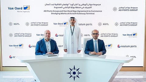Signing of agreement between AD Ports Group and Van Oord for Karachi terminal dredging works