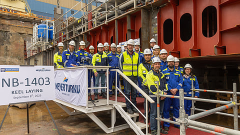 Keel-laying ceremony for Royal Caribbean International's future LNG-powered ship, September 8, 2025