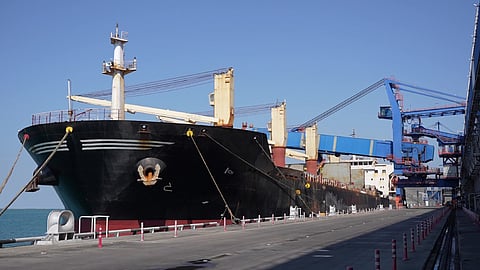 Bulk carrier at the Port of Taman in Russia