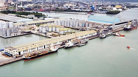 The Butterworth Wharves in the port of Penang.