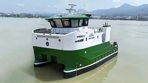 The 21-metre workboat following its launch in China, August 27, 2025