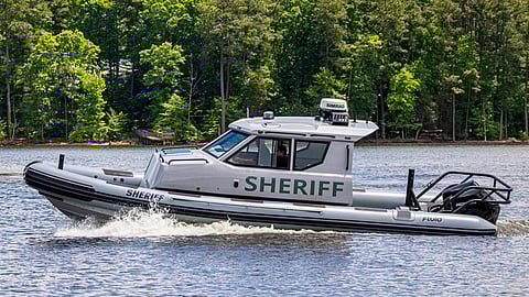 A Fluid Marine 29-foot cabin RIB. A boat from the same series was recently delivered to the Hall County Sheriff's Office in Georgia.