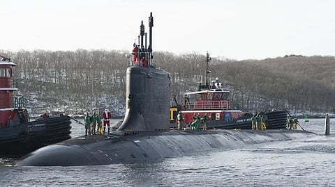 The Virginia-class nuclear-powered attack submarine USS Vermont