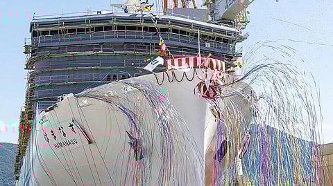 Launch of Shinnikonhai Ferry's large Ro-Pax ferry Hamanasu, October 9, 2025