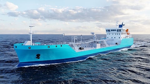 Rendering of a bunkering tanker