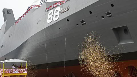 Launch of the future RSS Victory, the Republic if Singapore Navy's first multi-role combat vessel, October 21, 2025