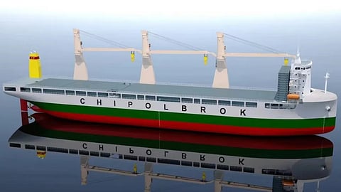 Rendering of a 38,000DWT heavy lift vessel
