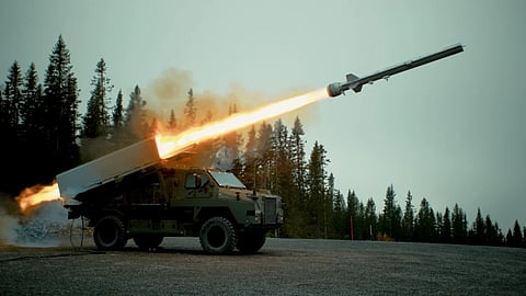 Kongsberg's naval strike missile launched from a vehicle made by Thales Australia