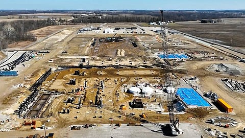 AquaBounty's facility in Pioneer, Ohio. Construction was halted in 2023.