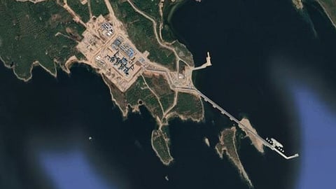 Satellite map of Portovaya LNG plant, Russia