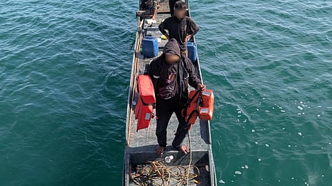 Some of the Indonesian fishermen who were later arrested