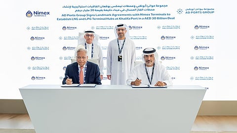 Signing of agreement between AD Ports and Nimex Terminals for UAE's first private-sector LNG and LPG terminals