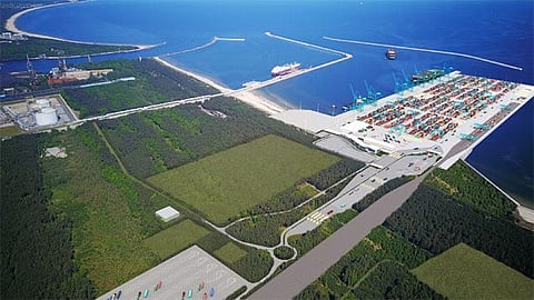 Artist's impression of the completed Cape Pomerania container terminal
