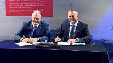 Contract signing between Ultra Maritime and BAE Systems Maritime Australia