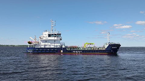 Rosmorport's Project RST 38 bilge water removal boat Koporye