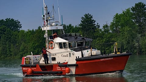 The Canadian Coast Guard rescue boat CCGS Cape Edensaw, one of the vessels that responded to the Silver Condor incident