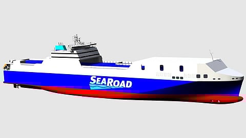 Render of SeaRoad's new LNG-powered Ro-Ro