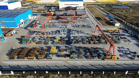 Site of the future outfitting zone at China Merchants Industry Qingdao Shipyard