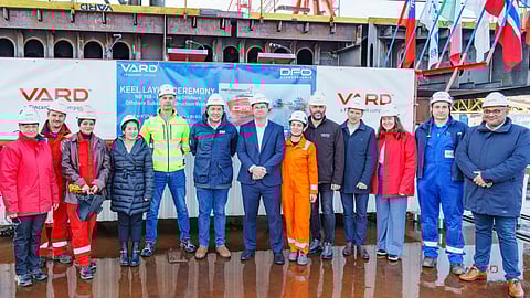 Keel-laying ceremony for Dong Fang Offshore's new offshore subsea construction vessel, November 21, 2025